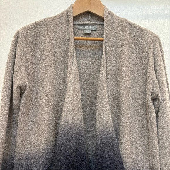 Barefoot Dreams Cozy Chic Lite Calypso Waterfall Cardigan Ombre Pewter Black S/M - Picture 6 of 11